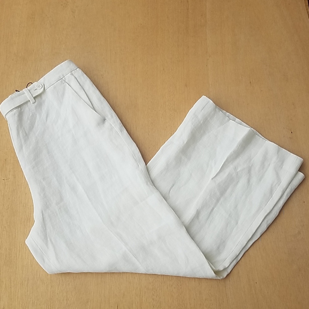 Theory linen pants flare leg Nadeema